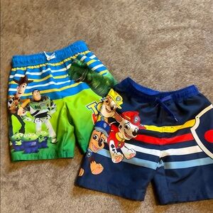 Nickelodeon Size 5 / 6 Boys Swim Trunks Paw Patrol & Toy Story